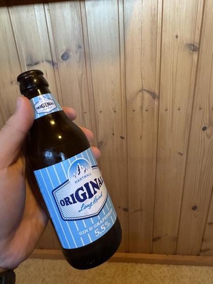 Lonkeroa lasipullossa.